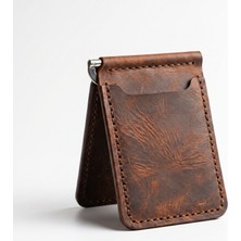Mest Craft El Yapımı %100 Hakiki Deri Para Klipsli Minimalist Kartlık Cüzdan