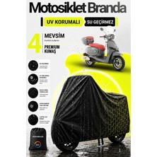 Motobros Motosiklet Brandası Motor Brandası Kuba Brillant Uyumlu BlackShield Siyah Su Geçirmez UV Korumalı Motor Örtüsü
