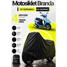 Motobros Motosiklet Brandası Motor Brandası Honda Spacy Uyumlu BlackShield Siyah Su Geçirmez UV Korumalı Motor Örtüsü