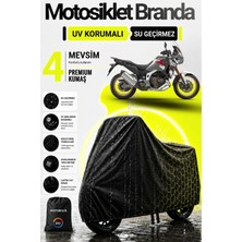 Motobros Motosiklet Brandası Motor Brandası Honda Africa Twin Uyumlu BlackShield Siyah Su Geçirmez UV Korumalı Motor Örtüsü