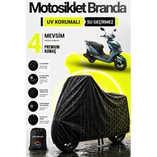 Motobros Motosiklet Brandası Motor Brandası Kuba Space Uyumlu BlackShield Siyah Su Geçirmez UV Korumalı Motor Örtüsü