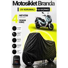 Motobros Motosiklet Brandası Motor Brandası Arora Beatrix Uyumlu BlackShield Siyah Su Geçirmez UV Korumalı Motor Örtüsü