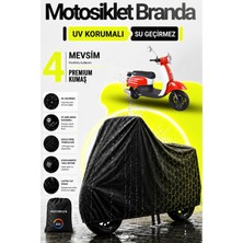 Motobros Motosiklet Brandası Motor Brandası Arora Dazzle Uyumlu BlackShield Siyah Su Geçirmez UV Korumalı Motor Örtüsü