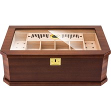 Lubinski New Cedar Camlı Tepsili Puro Kutusu Humidor Kahve 100S LB-028