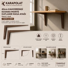 Karapolat 40 cm Beyaz//kahverengi 2 Adet ( 1 Takım ) Duvara Monte Katlanır Masa Ayağı Metal L Ayak(Dübel+Vida Dahil)