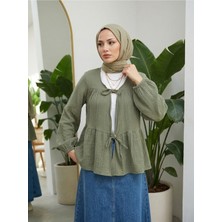 Foremia Iki Bağlamalı Müslin Tunik-Haki -