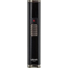 Lubinski Cigar Slim Cetvelli ve Sehpalı Çift Torch Puro Çakmağı Siyah LB-126