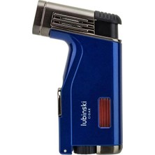 Lubinski Cigar Delicili Çift Torch Puro Çakmağı Mavi LB-160