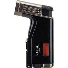 Lubinski Cigar Delicili Çift Torch Puro Çakmağı Siyah LB-159
