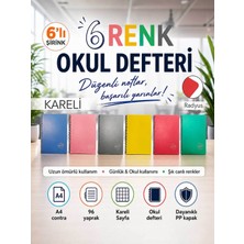 Icon Contra Pp Kapak Spiralli 96 Yaprak A4 Kareli 6 Adet Defter