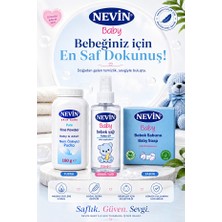 Nevin Doğal Içerikli Bebek Bakım Seti - Nem Önleyici Pudra, Sprey Bebek Yağı ve Sabun 3'lü Koruma Paketi
