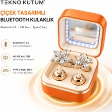 teknokutum Makyaj Kutulu Bluetooth Kulaklık Tws Kablosuz Kulaklık Spor Aynalı Kablosuz LED Işıklı Makyaj Aynalı