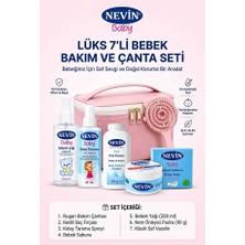 Nevin 7'li Bebek Bakım Seti ve Şık Taşıma Çantası - Yenidoğan Doğal Içerikli Komple Saç ve Cilt Bakım Mega Paket