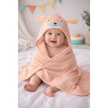 Becalm Online Puppy - Köpekcik Nakışlı Müslin %100 Organik Pamuk Kundak - Yenidoğan Banyo Kurulama Havlu - Pudra