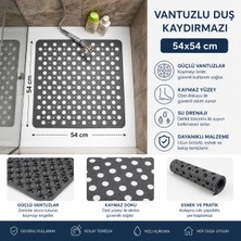 Vantuzlu Duş Kaydırmaz 54x54 cm Güçlü Vantuzlar ile Kaymayı Önleyen Dayanıklı Malzeme
