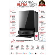 Roborock Ultra Ince Akıllı Robot Süpürge – 22.000 Pa Hyperforce Emiş Gücü, 7.98 cm Ultra Ince Tasarım, Yapay Zeka Destekli Navigasyon, Çift Dolaşma Önleyici Fırça, Otomatik Paspas Yıkama ve Kurutma