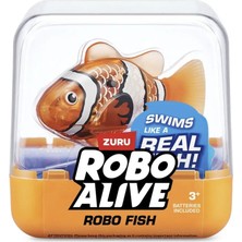 Toyfest Robo Alive 1.8 Metre Derine Dalan Turuncu Renk Değiştiren Pilli Yüzen Balık - 6.8 cm