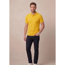 Nacar Store Erkek Yakalı Düğmeli Sarı T-Shirt