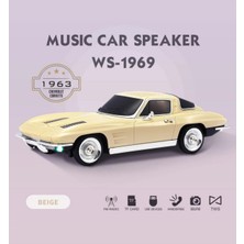 Tastech Nostaljik Araba Şeklinde Bluetooth Hoparlör Sd Kart USB Fm Radyolu Şarjlı LED Işıklı Speaker