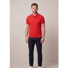Nacar Store Erkek Yakalı Düğmeli Kırmızı T-Shirt