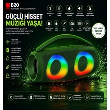 Tastech B20 Bluetooth Hoparlör USB ve Hafıza Kartı Girişli Fm Radyolu Şarjlı Taşınabilir Kablosuz Speaker Mp3 Çalar Tüm Cihazlara Uyumlu
