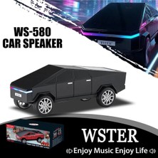 Tastech Cybertruck Görünümlü Bluetooth Speaker Sd Kart USB Fm Radyolu Şarjlı Taşınabilir Hoparlör