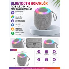 Tastech D10 Rgb LED Işıklı Bluetoth Speaker Hafıza Kartı ve USB Girişli Fm Radyolu Şarjlı Taşınabilir Hoparlör 5W