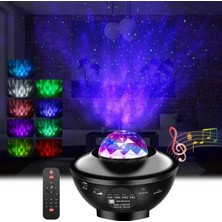 Tastech Projektör Gece Lambası Bluetooth Hoparlör Yıldız Tavan Projektörü Lazer Işıklı Gece Parti Lambası