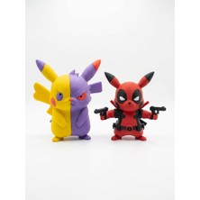 Demirhan3D ⚡ Pikachu & 👻 Gengar + ⚡🔫 Deadpool Pikachu 3D Baskı Figür Seti | 16 cm + 12,5 cm | Pla Koleksiyon