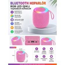 Tastech D10 Rgb LED Işıklı Bluetoth Speaker Hafıza Kartı ve USB Girişli Fm Radyolu Şarjlı Taşınabilir Hoparlör 5W