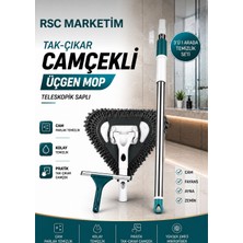 RSC Marketim Tak Çıkar Camçekli Üçgen Mop – Cam, Fayans, Duvar ve Zeminler Için Mikrofiber Temizlik Seti