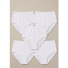 Nacar Store Kadın Beyaz Renk Pamuklu Bato Külot 5'li Paket
