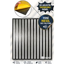 Ukab Dekor 70X70 cm 1 Adet Lambri Görünümlü Duvar Çıtası Desenli Kendinden Yapışkanlı Akustik Duvar Panel Köpük
