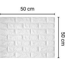 Ukab Dekor Kendinden Yapışkanlı Beyaz Esnek Köpük Tuğla Desen Duvar Paneli 50X50 cm (0,25 M²)