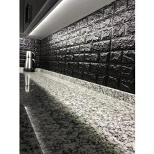 Ukab Dekor Mutfak Tezgah ARASI54X50 cm Kendinden Yapışkanlı Siyah Duvar Kağıdı Esnek Köpük Paneli Tuğla Desen