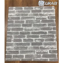 Ukab Dekor Kendinden Yapışkanlı Gri Tuğla Desen Köpük Duvar Kağıdı Paneli Mutfak Salon Dekoratif Z78