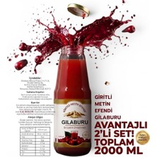 2 x 1000 ml Giritli Metin Efendi Gilaburu Meyve Pulplu Içecek Özel Cam Şişe Katkısız