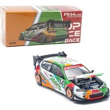Pop Race Pandem Honda Civic Eg6 Metallic Jaccs 1:64 Diecast Model Araba PR64-128
