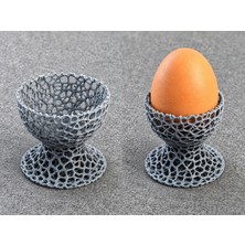 Alvera 3d Collection 6'lı Dekoratif Yumurtalık Seti | Modern Tasarım Yumurtalık | 3D Baskı Kahvaltılık Yumurta Standı | Renk Seçenekli
