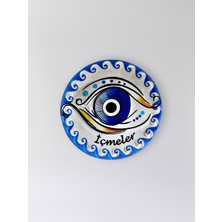 Mundy Içmeler Temalı Polyester Kabartmalı Nazar Magnet  Çap: 7 cm – Dekoratif Hediyelik Buzdolabı Süsü  (KOD:1221)
