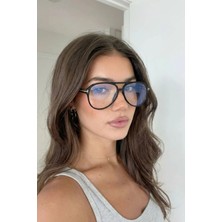 Premini Mavi Işık Koruyucu Unisex Damla Model Ekran Gözlüğü UV400 Şeffaf Tasarım
