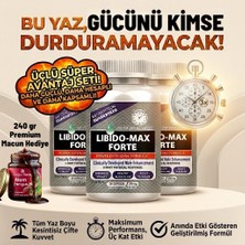 3 x 30 Libido Forte Erkeklere Özel Ginsengli Multipower Premium Bitkisel Kapsül / 240 gr Besin Hediyesiyle