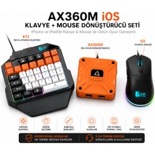Getbluetech AX360M + K15 Klavye + G5 Mouse Ios Mobil Oyun Seti | iPhone & iPad Uyumlu | Kurulum Dahil