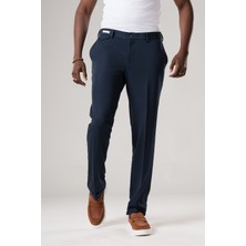 Ecer Slimfit Beli Yarım Lastikli Likralı Duble Paça Yazlık Kumaş Pantolon