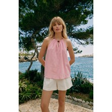 Sateen Aksesuar Detaylı Bluz - Pembe