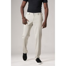 Ecer Slimfit Beli Yarım Lastikli Likralı Duble Paça Yazlık Kumaş Pantolon