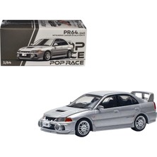 Pop Race Mitsubishi Lancer Evolution Iv Steel Silver Metallic 1:64 Diecast Model Araba PR64-140