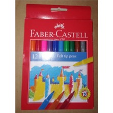 Ed Kırtasiye Faber Castell 12'li Keçeli Kalem Canlı Renkler ile Ergonomik Tasarım