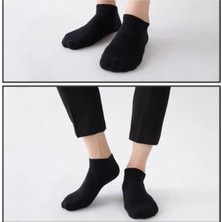 Black Swallow Erkek Pamuklu Yarım Bilek Siyah Patik Çorap 12 Li Paket