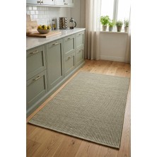 Bonny Home Mutfak Halısı Kaymaz Ince Tezgah Önü Yıkanabilir Modern Yolluk Şık Dokulu Toprak Porlo - 7130